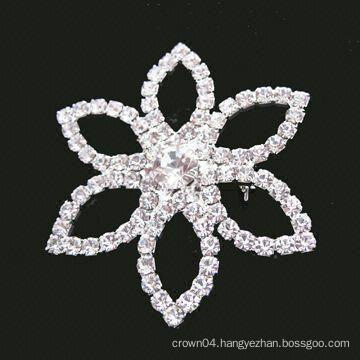 wholesale shape flower simple rhinestone brooch